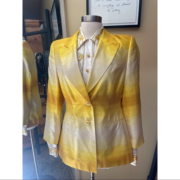 VINTAGE ESCADA OMBRÉ SILK BLAZER SZ38 - Picture 4 of 11